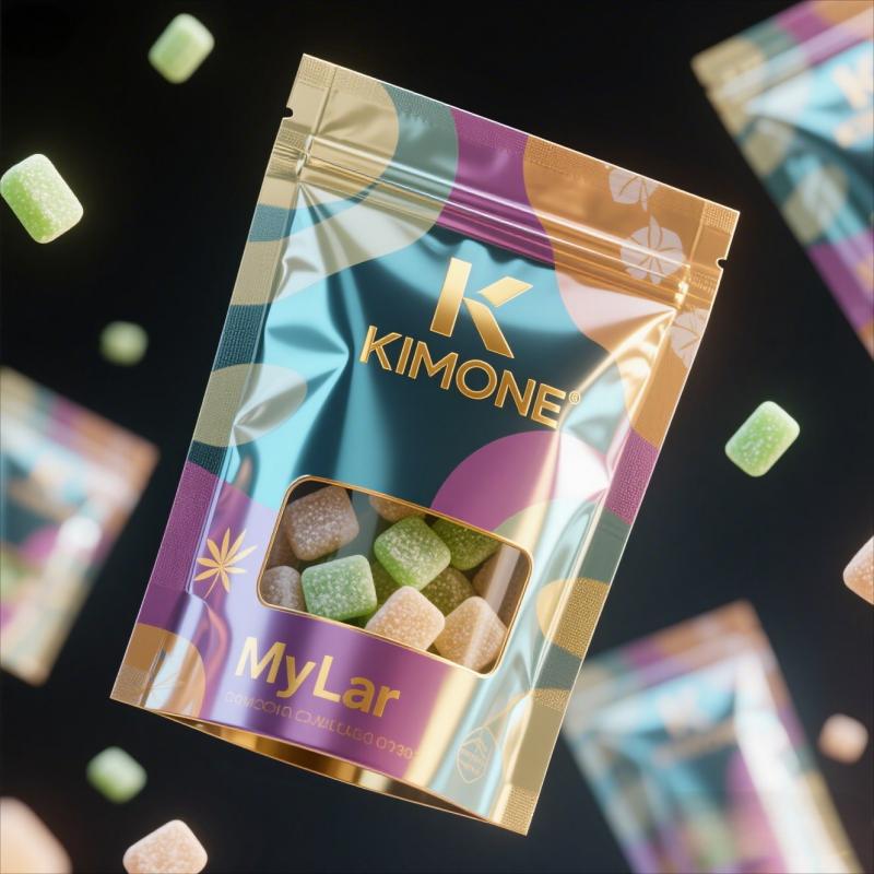 white cbd gummies mylar bag with transparent window